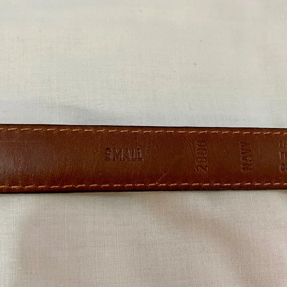 Coach 2800 Skinny Belt Women Small Navy Glove Tanned Leather Solid Brass USA